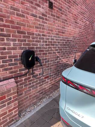 Electric car charging from the new Hypervolt charger, Haywards Heath